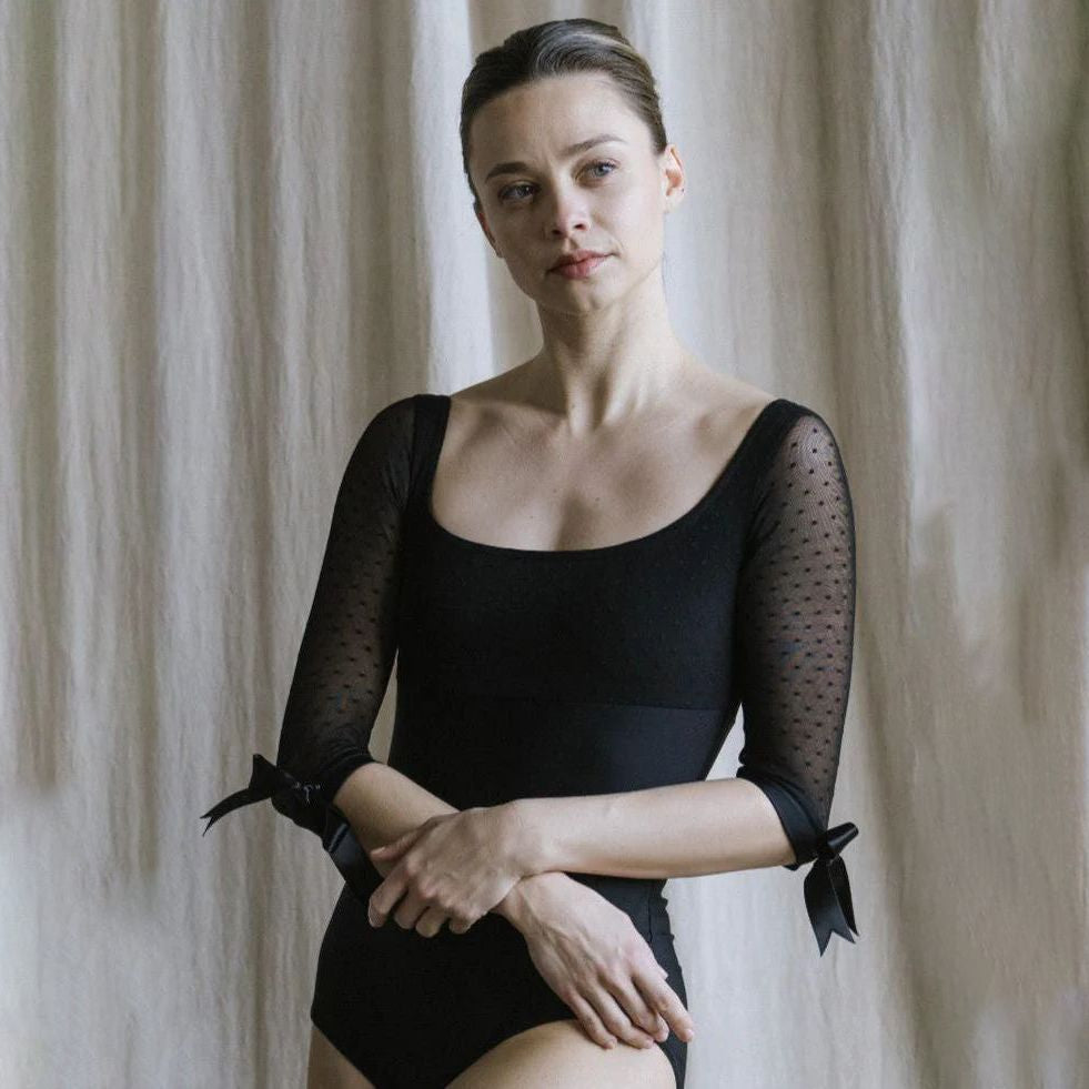 Women Black Ballet Onesies(2339/Black)
