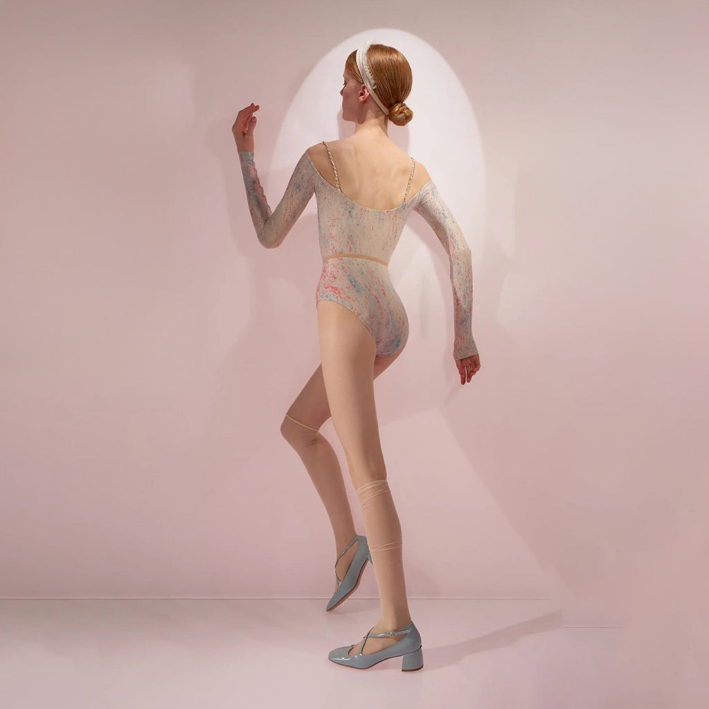 Women Blue&Pink'SPRINKLE MERINGUE'Long Sleeves Ballet Onesies(242LE21VL/blue/blush)