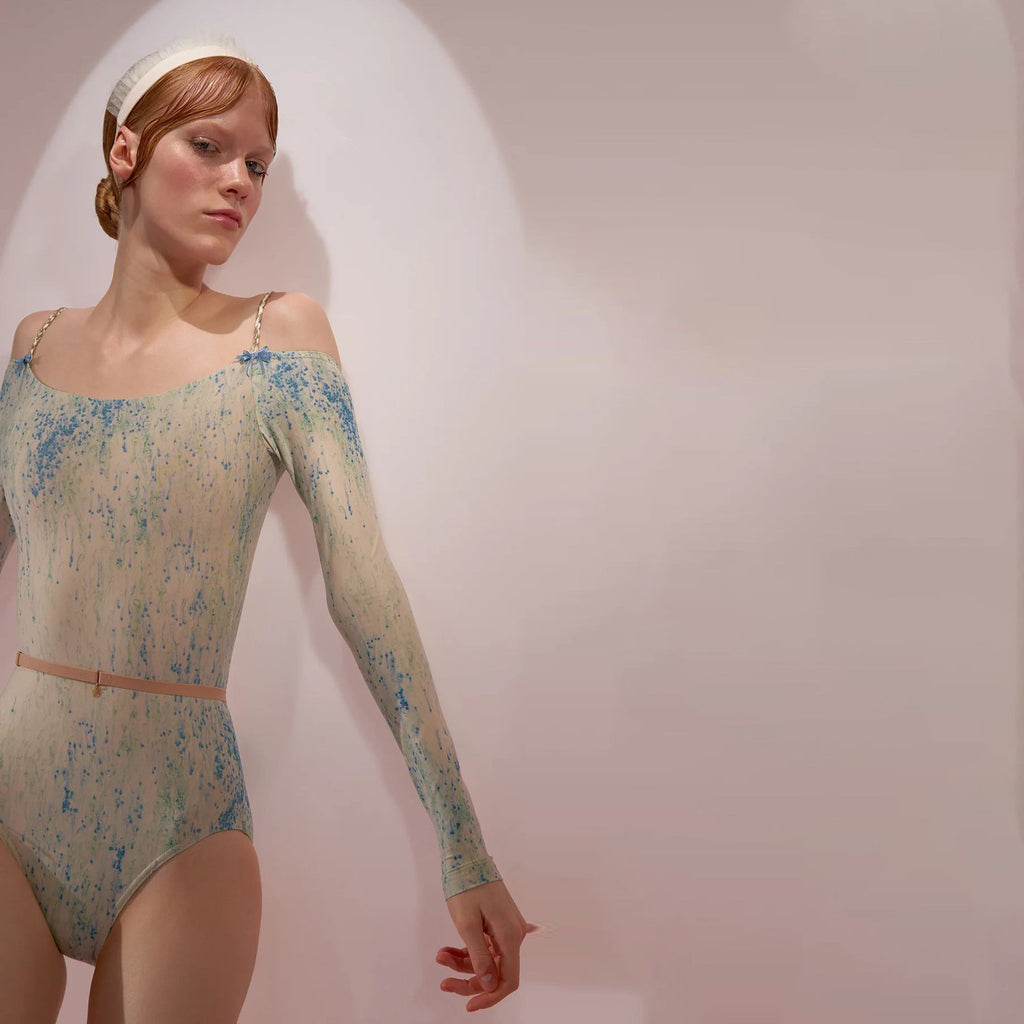 Women Blue&Green'SPRINKLE MERINGUE'Long Sleeves Ballet Onesies(242LE21VL/blue/mint)