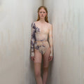 Women Vanilla Printed "MISTY GARDEN" Long Sleeves Ballet Onesies(253LE23VL/vanilla)