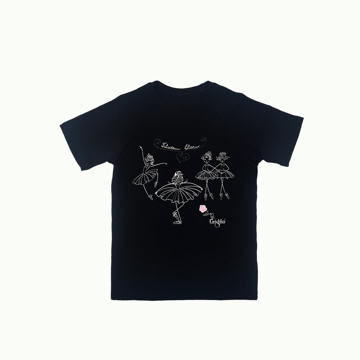 Girls Black Cotton T-Shirt