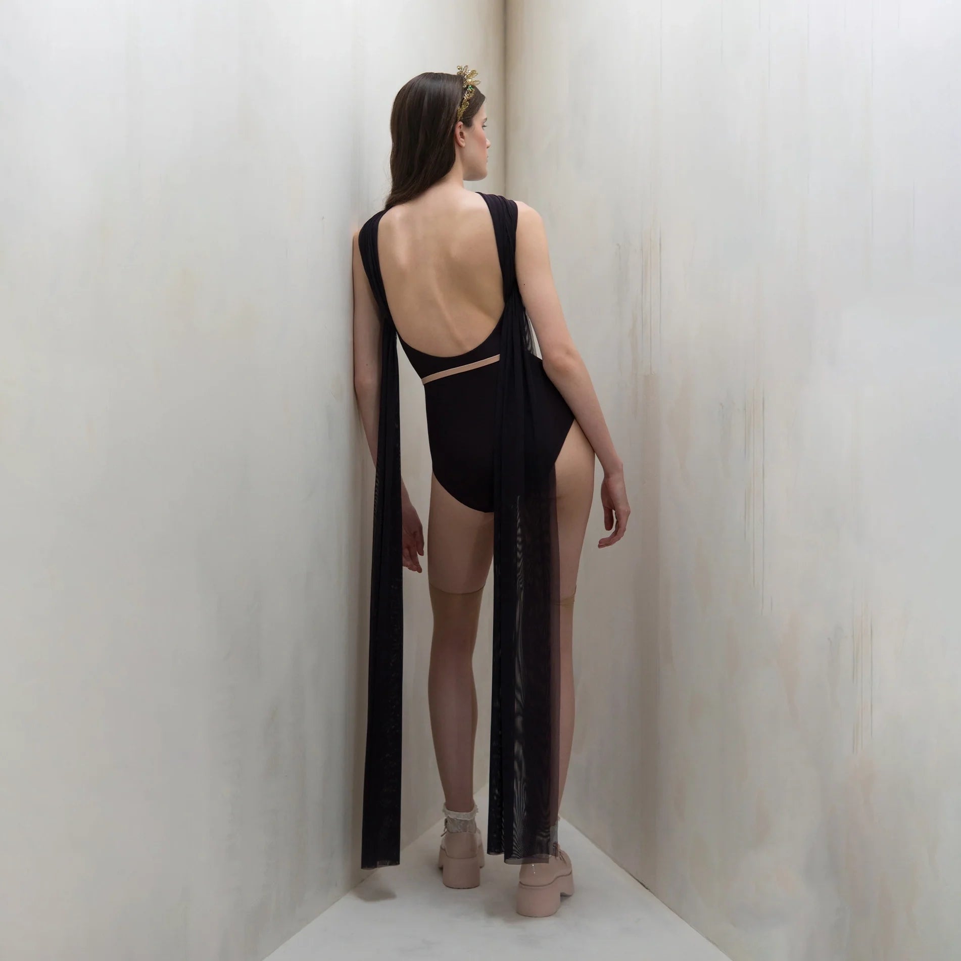 Women Dark Purple "VEIL LAISSÉ" Ballet Onesies(261LE50TM/deep purple)
