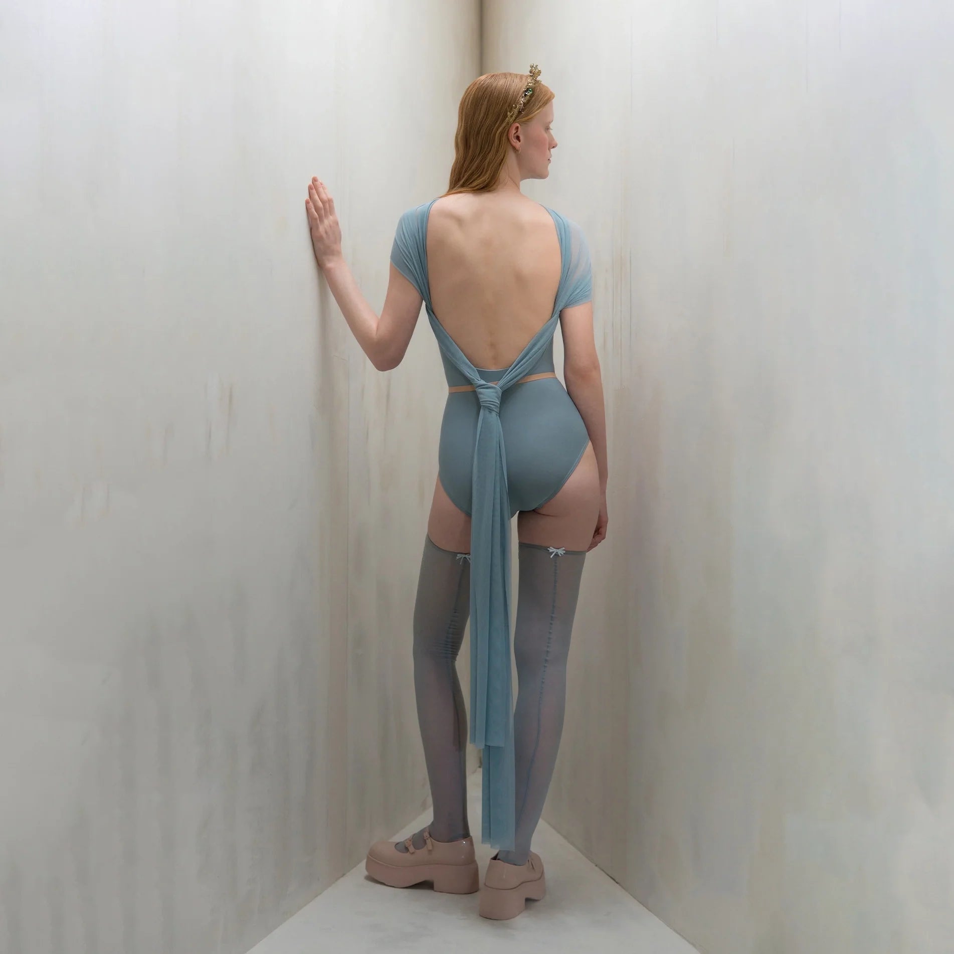 Women Misty Blue "VEIL LAISSÉ" Ballet Onesies(261LE50TM/misty blue)