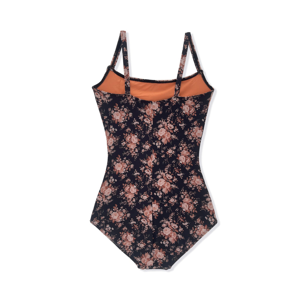 Girls Black Floral Ballet Onesies