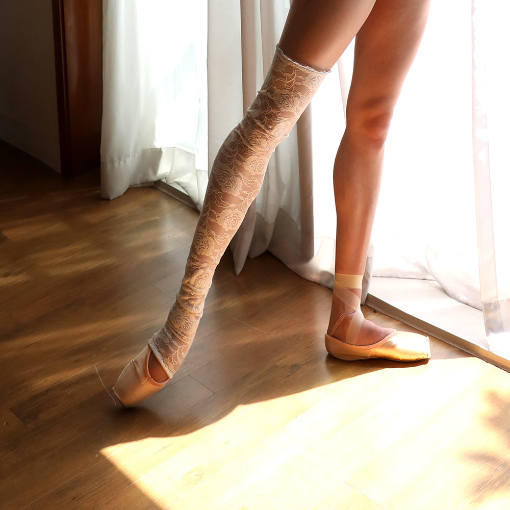 Girls White Lace Warm Up Socks