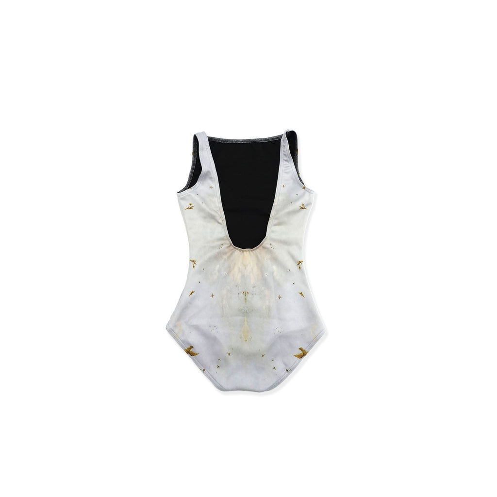 Girls Light Blue Printed Ballet Onesies