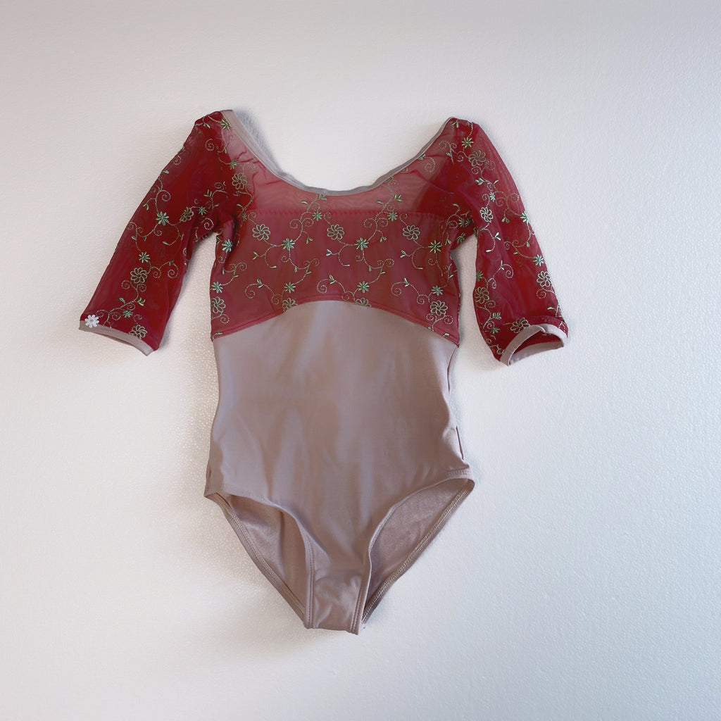 Girls Bright Pink Embroidered Ballet Onesies