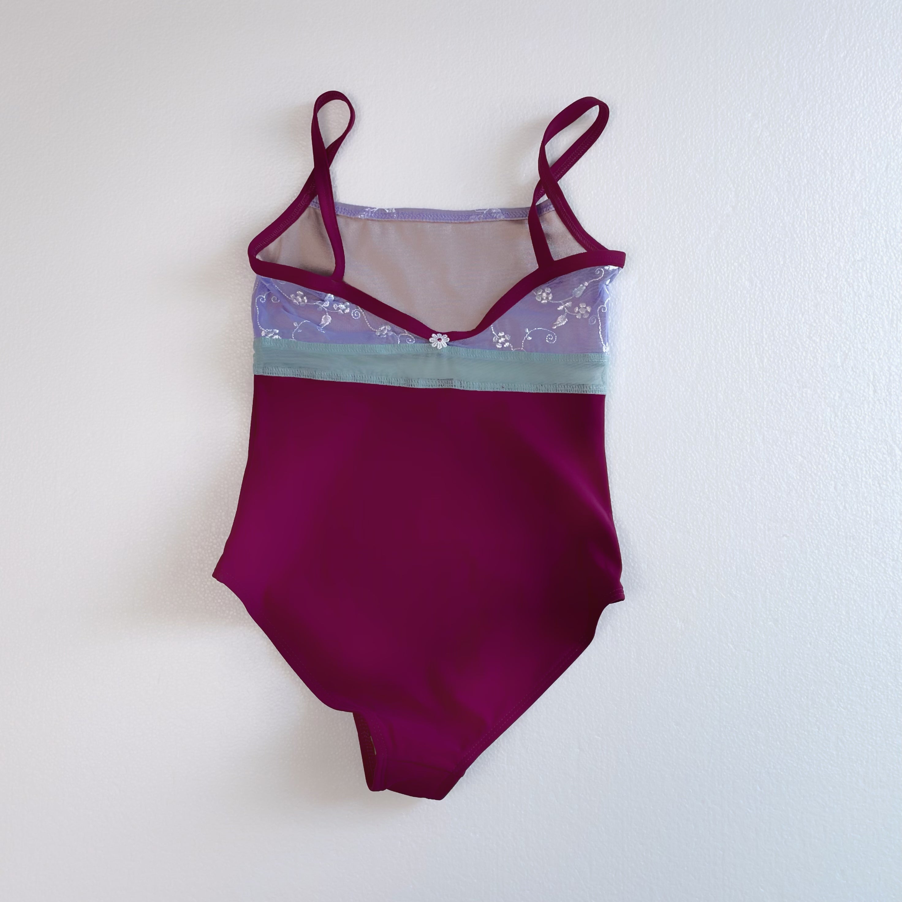 Girls Purple Embroidered Ballet Onesies