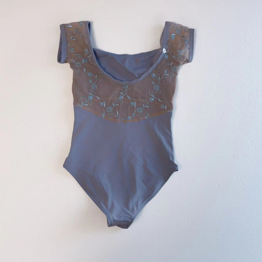 Girls Lilac Embroidered Ballet Onesies