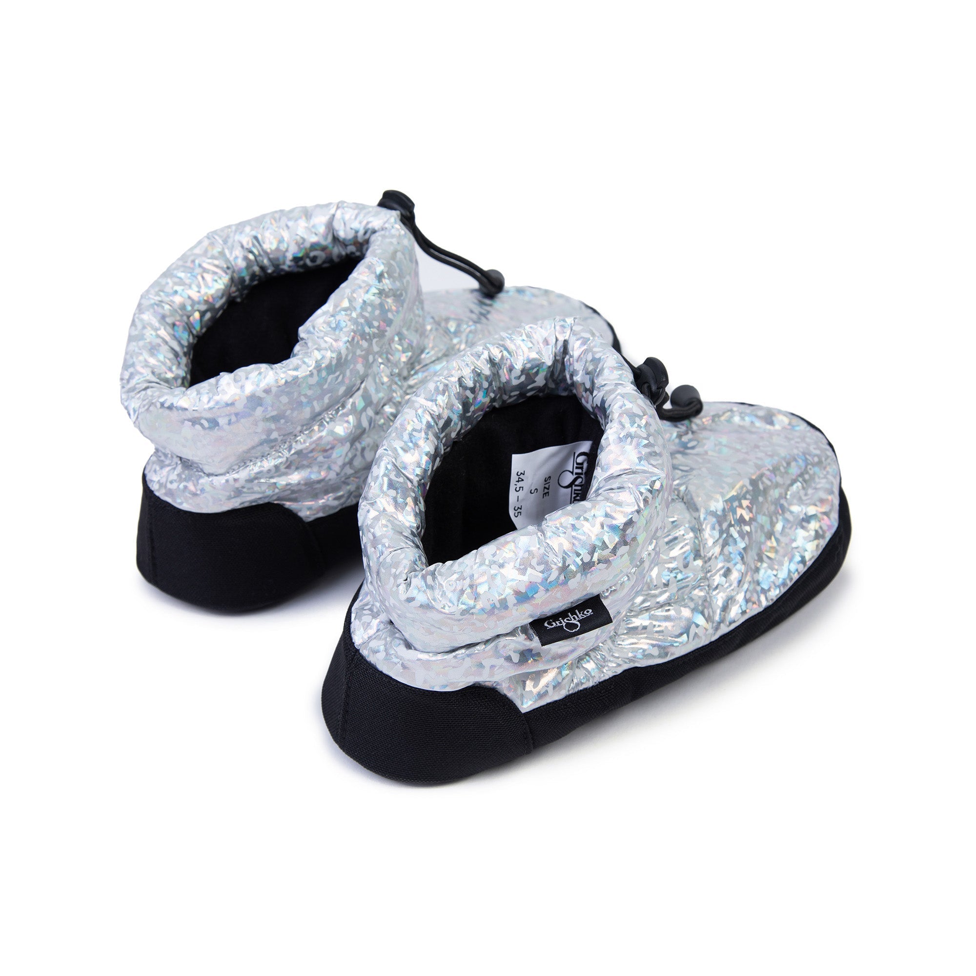 Girls Silver Ballet Warm Shoes