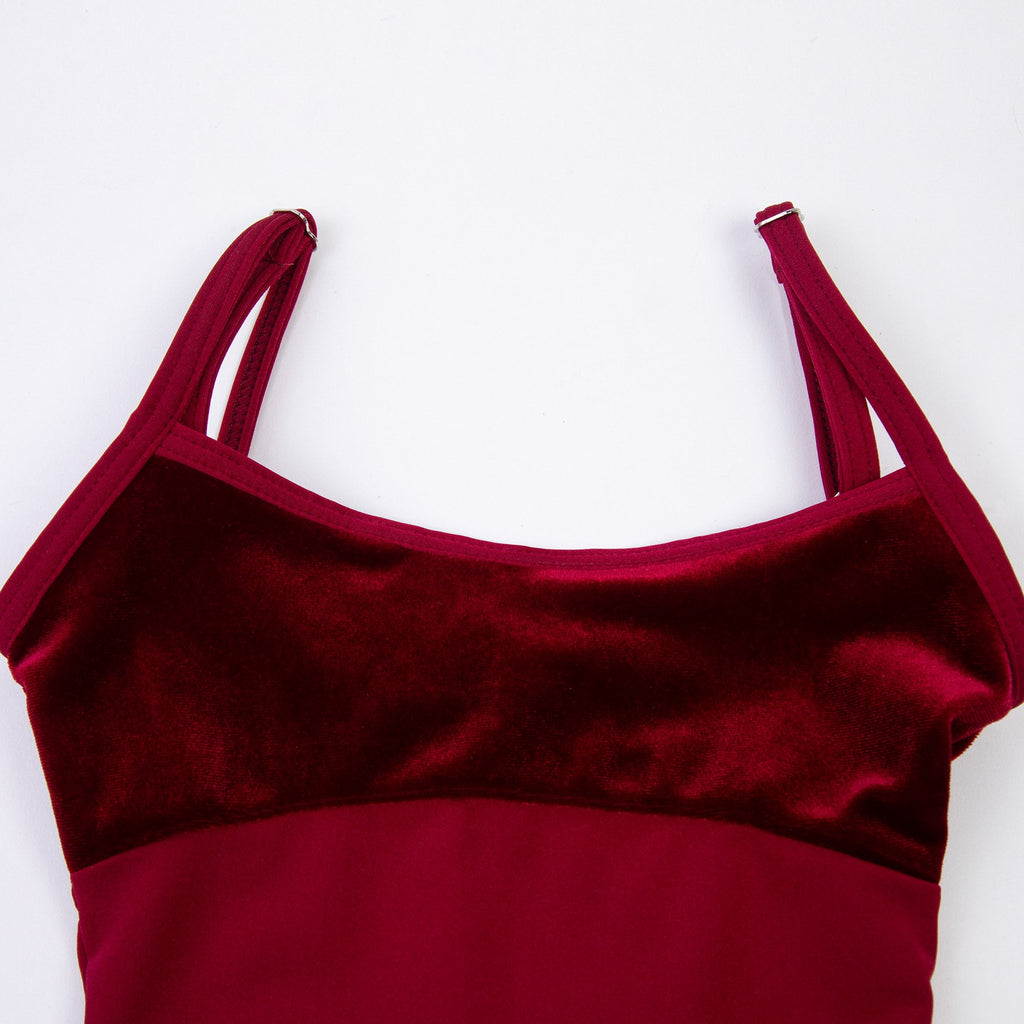 Girls Dark Red Ballet Onesies(DAD46VL/burgundy)