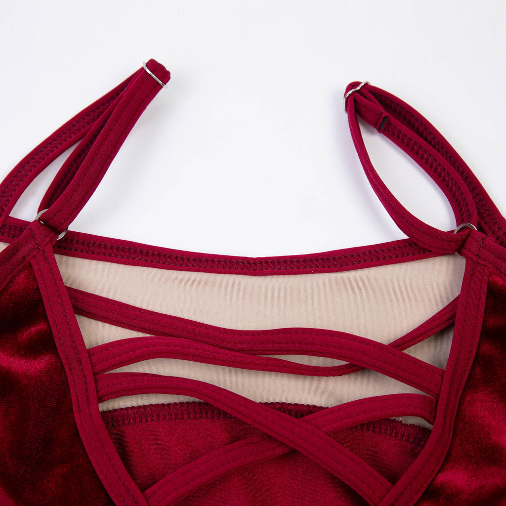 Girls Dark Red Ballet Onesies(DAD46VL/burgundy)
