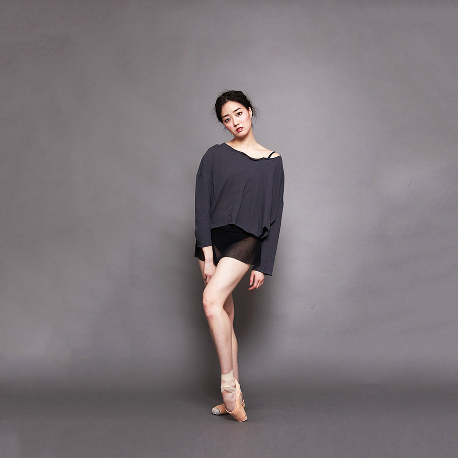Girls Grey Ballet T-Shirt