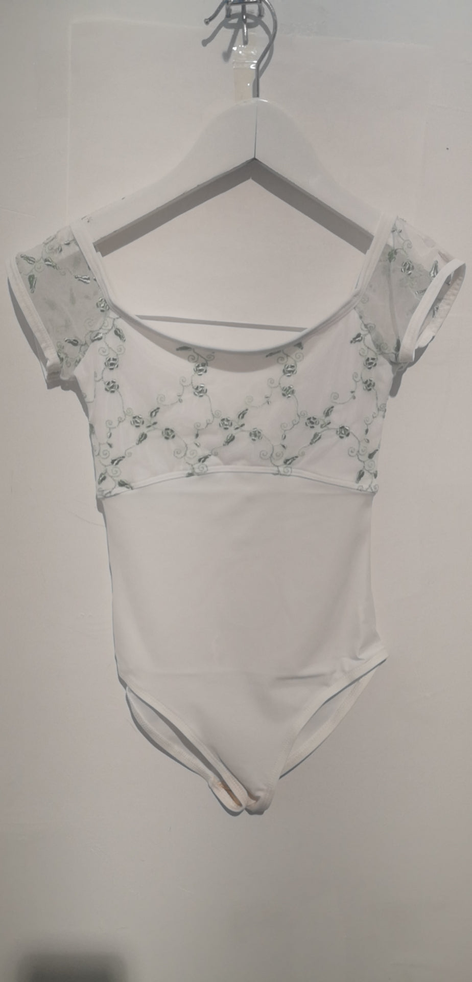 Girls White Embroidered Ballet Onesies