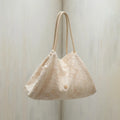 Women White "BINDLE" Embroidered Tote(261BG40KP/edelweiss)