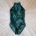 Girls Dark Green "Sarah" Velvet Ballet Onesies
