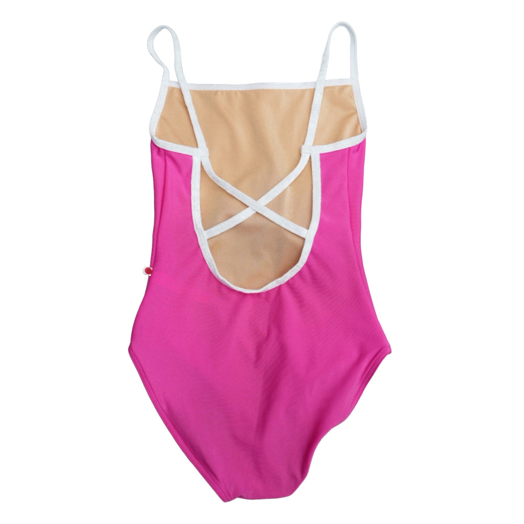 Girls Bright Pink"Daniela/N-Awareness/CV-White"Ballet Onesies