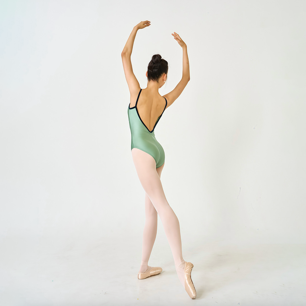Tulip Velvet V-Line Leotard Rouge Pearl Emerald