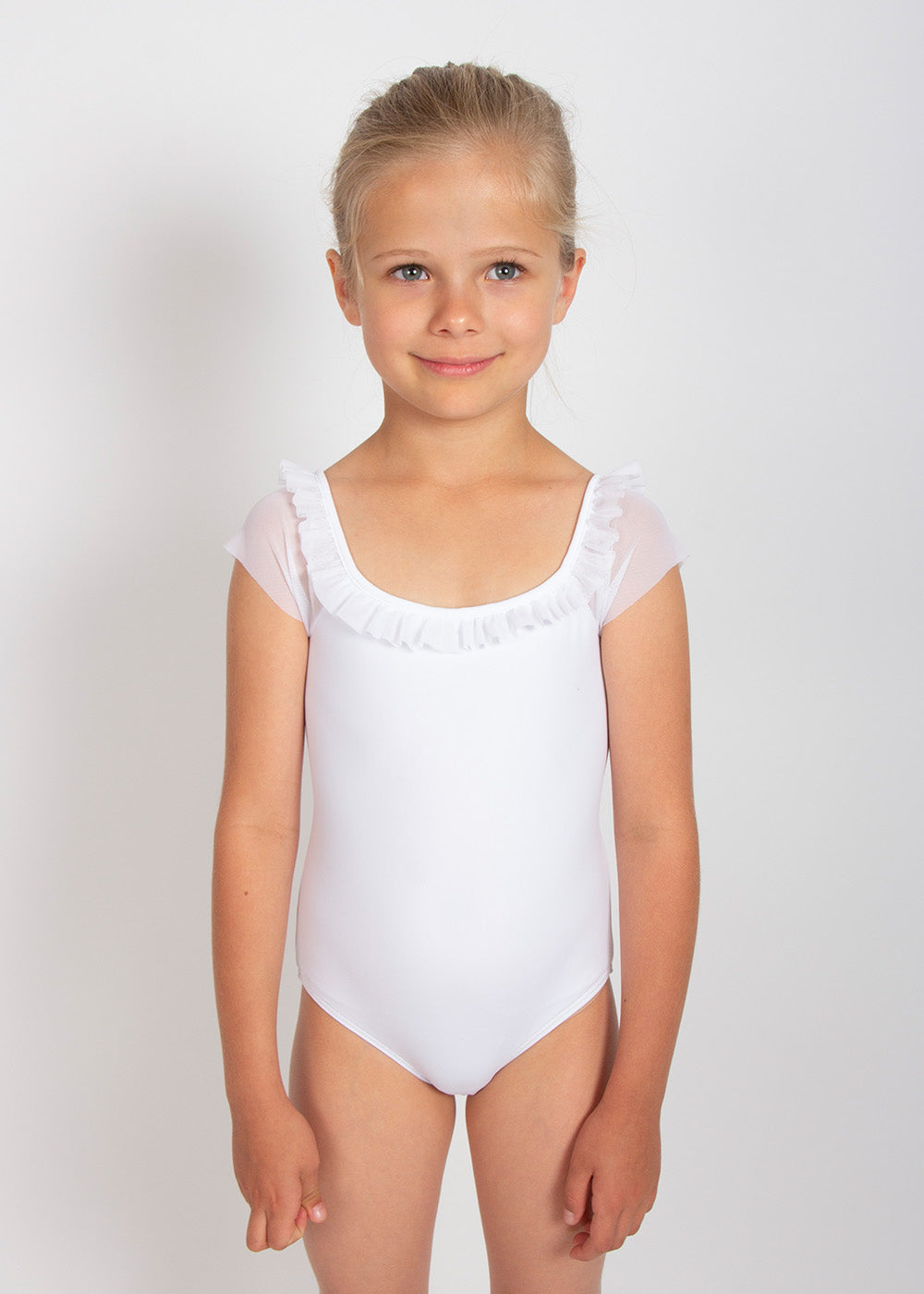 Girls White Ballet Onesies