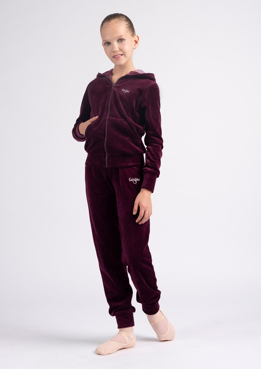 Girls Cherry Velvet Ballet Set