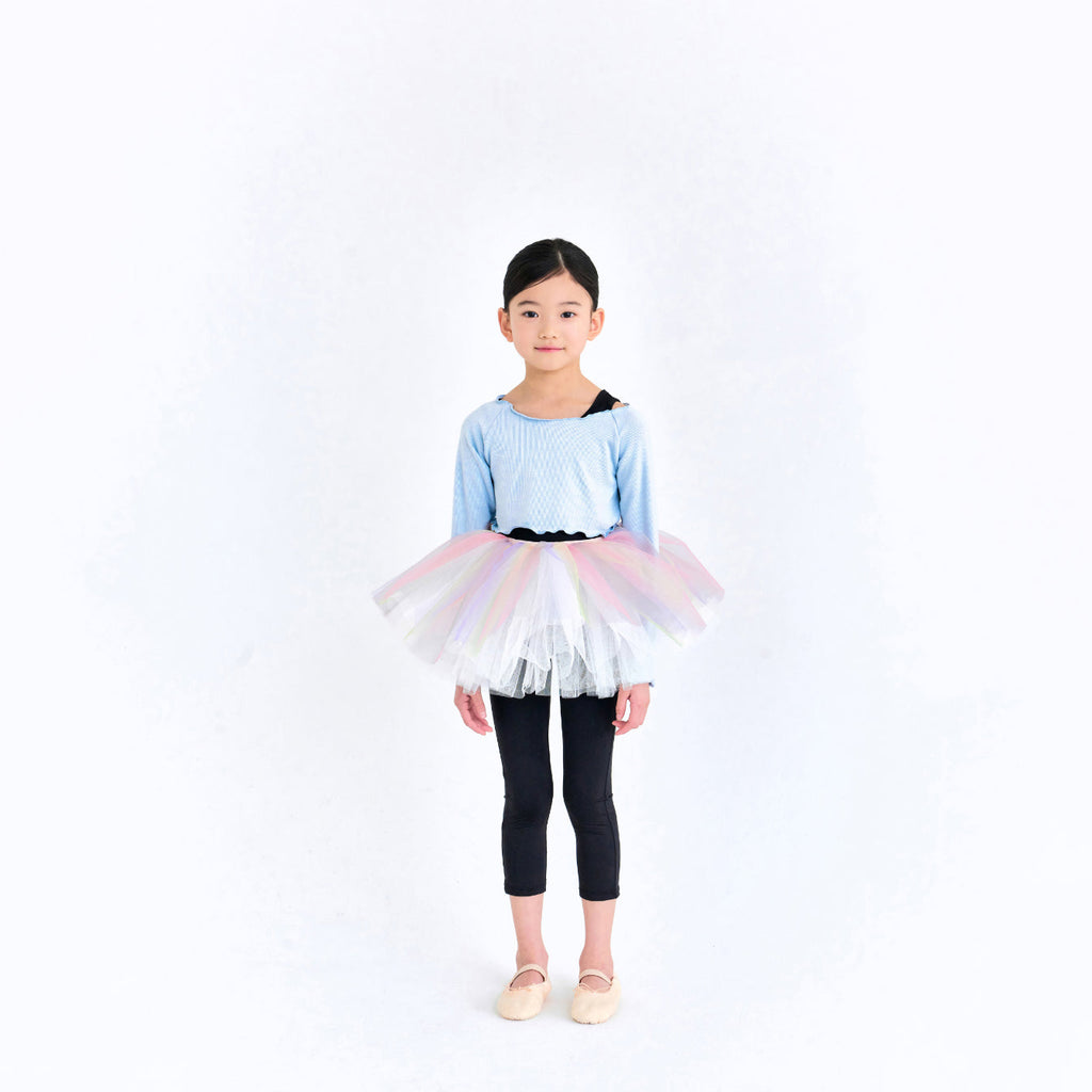 Girls Blue Crop Ballet T-Shirt