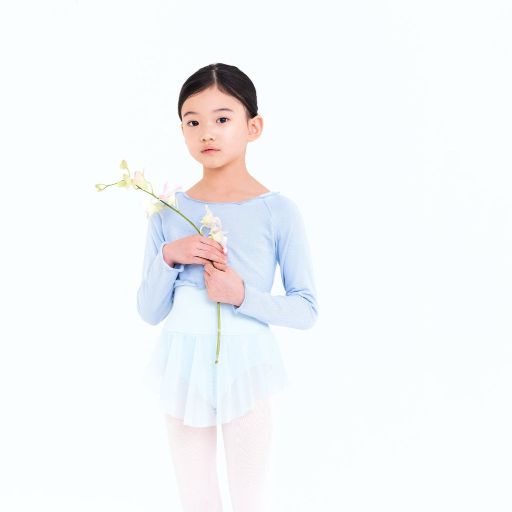 Girls Blue Crop Ballet T-Shirt