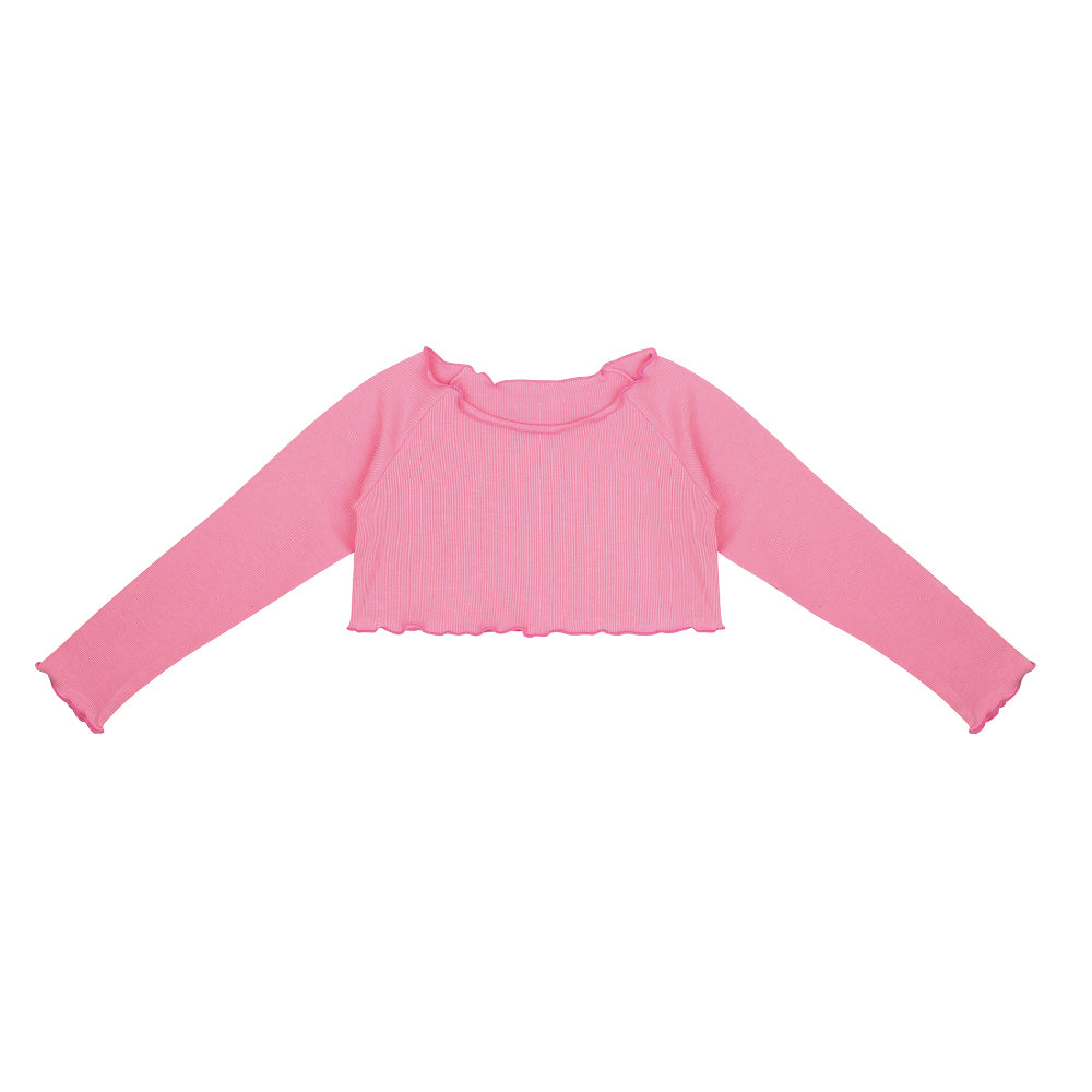 Girls Pink Crop Ballet T-Shirt