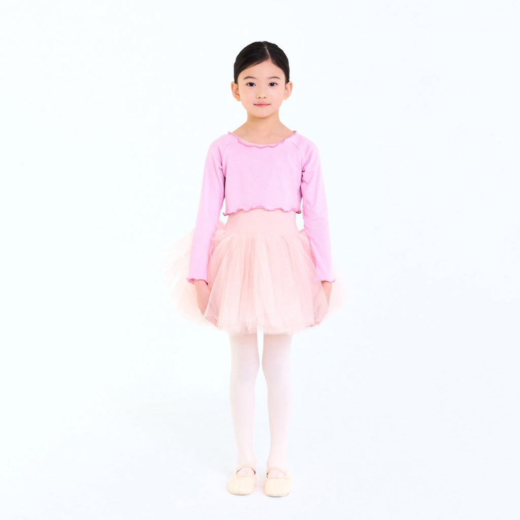 Girls Light Pink Crop Ballet T-Shirt