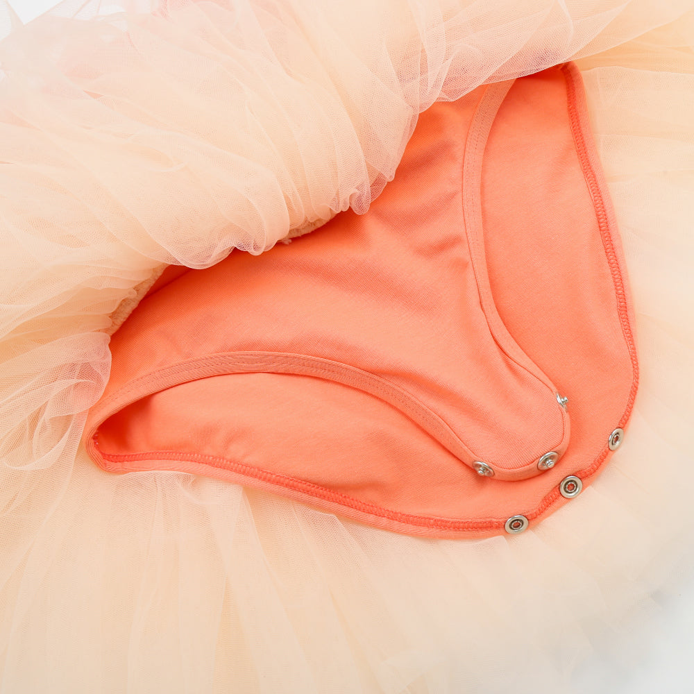 Girls Peach Ballet Onesies
