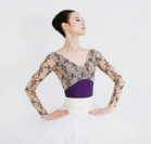 Girls Purple Embroidered Ballet Onesies