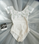 Girls White Embroidered Ballet Onesies