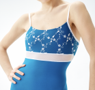 Girls Blue Embroidered Ballet Onesies