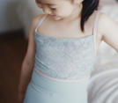 Girls Light Blue Embroidered Ballet Onesies