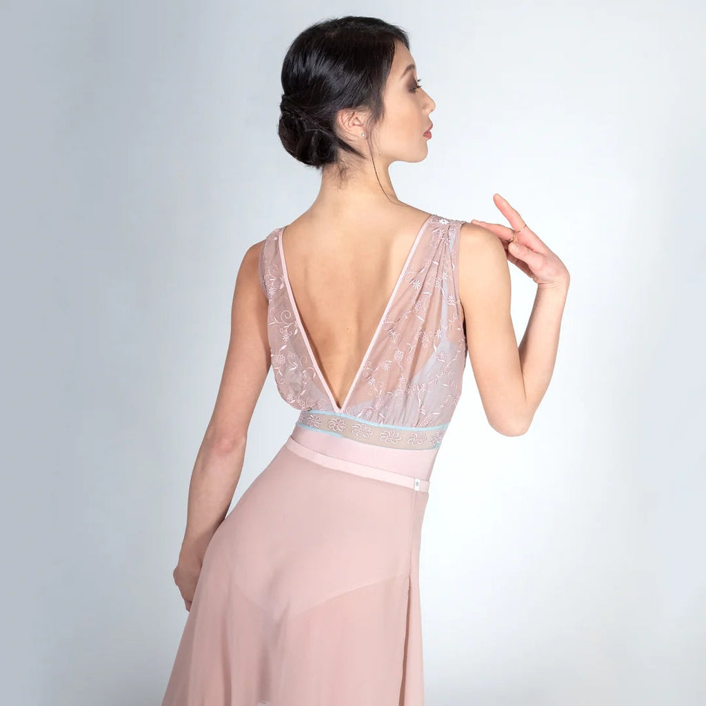 Women Pink Embroidered Ballet Onesies