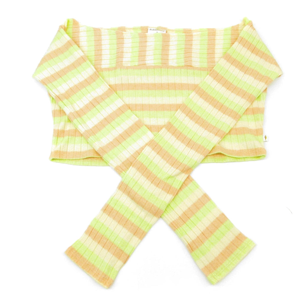Girls Yellow Stripes Ballet Top