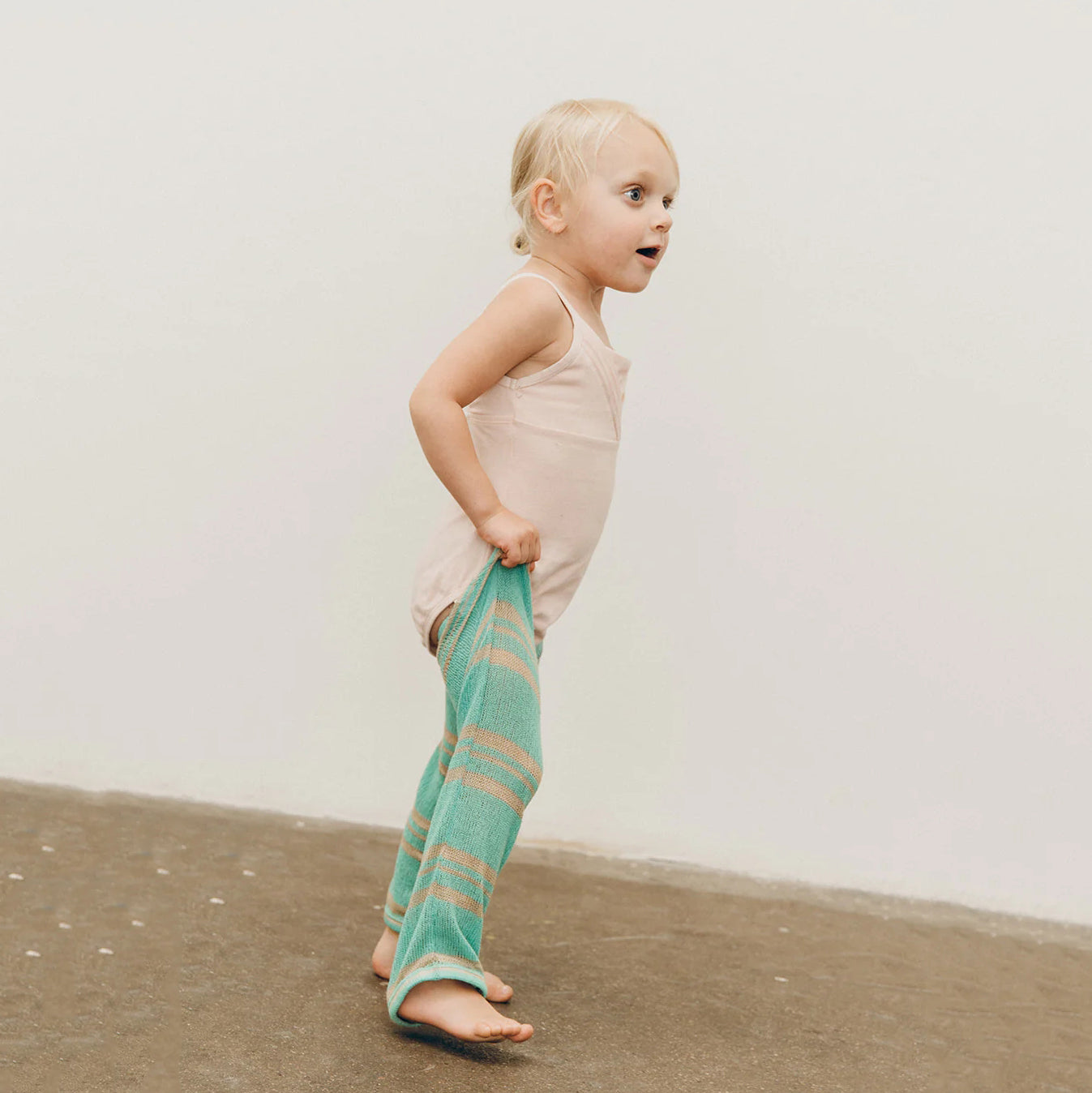 Boys & Girls Light Green Stripes Ballet Leg Warmers(paradise- kids Leg warmer)