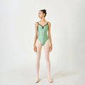 Tulip Velvet V-Line Leotard Rouge Pearl Emerald