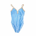 Line Chest Tulip Leotard/Light Blue