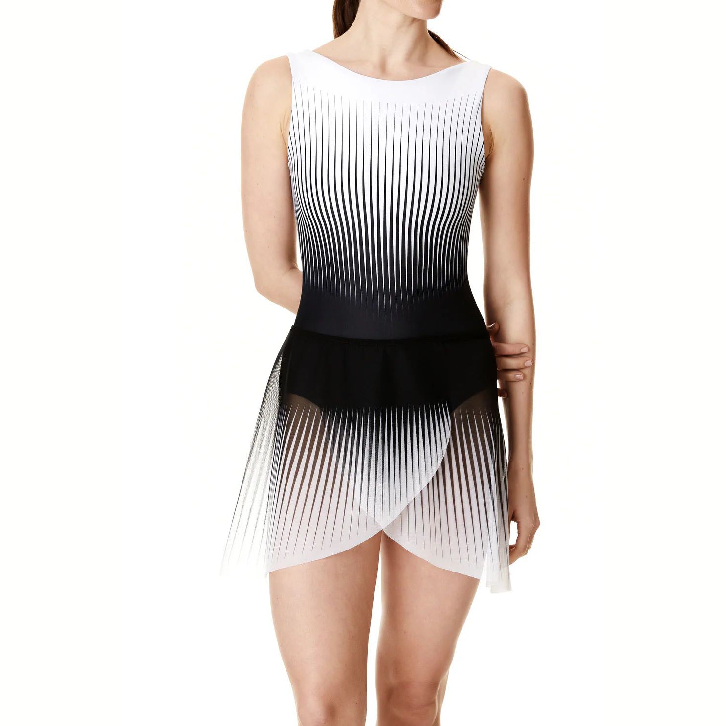 Women White & Black Ballet Skirt(AVID SKIRT/WHITE TO BLACK)