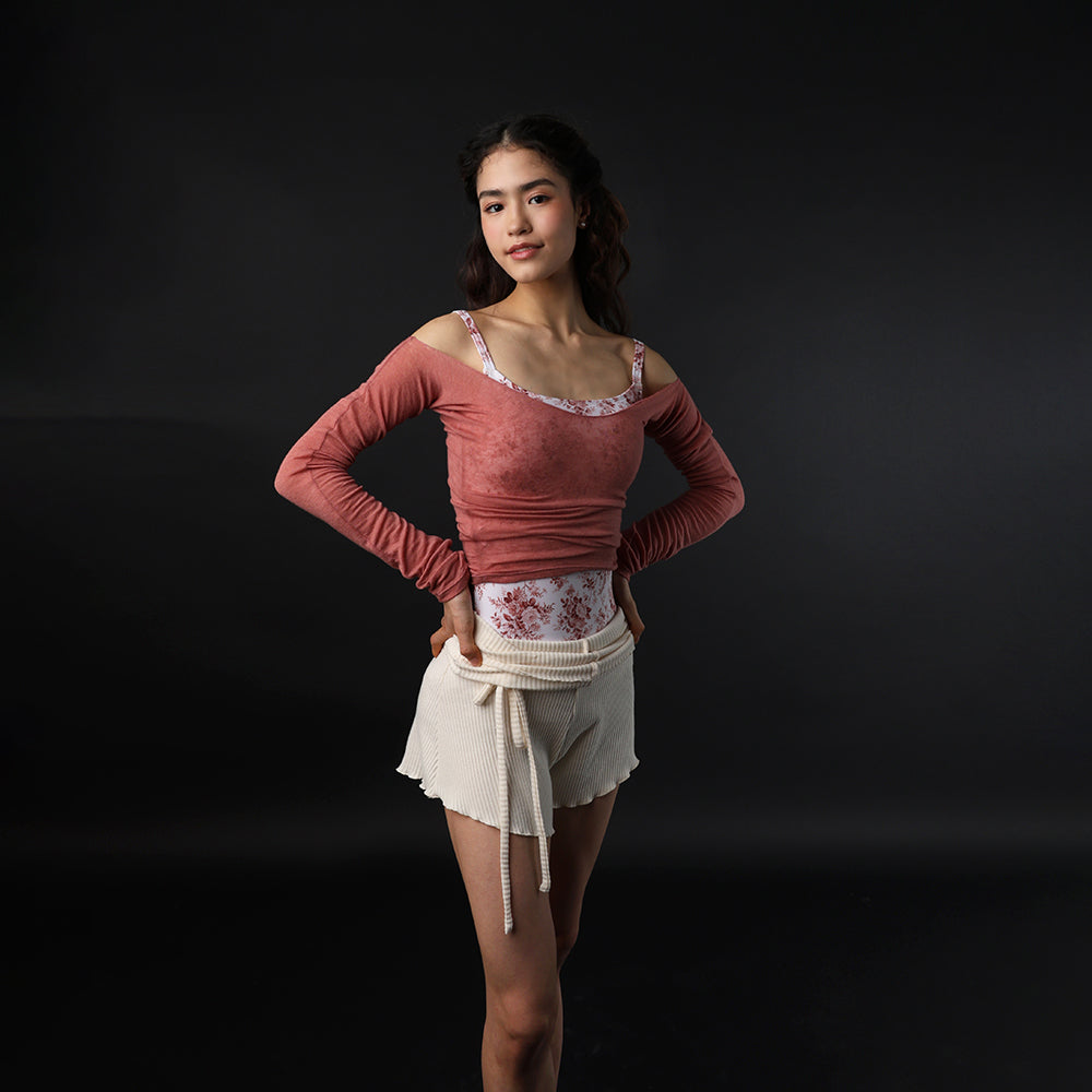 Women White Ballet Shorts(Annette knit shorts/CREAM)