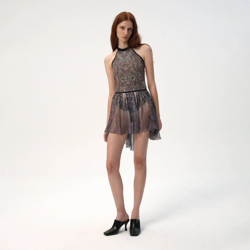 Women Dark Grey Ballet Skirt(RSK3/Barrabàs - Short Skirt)