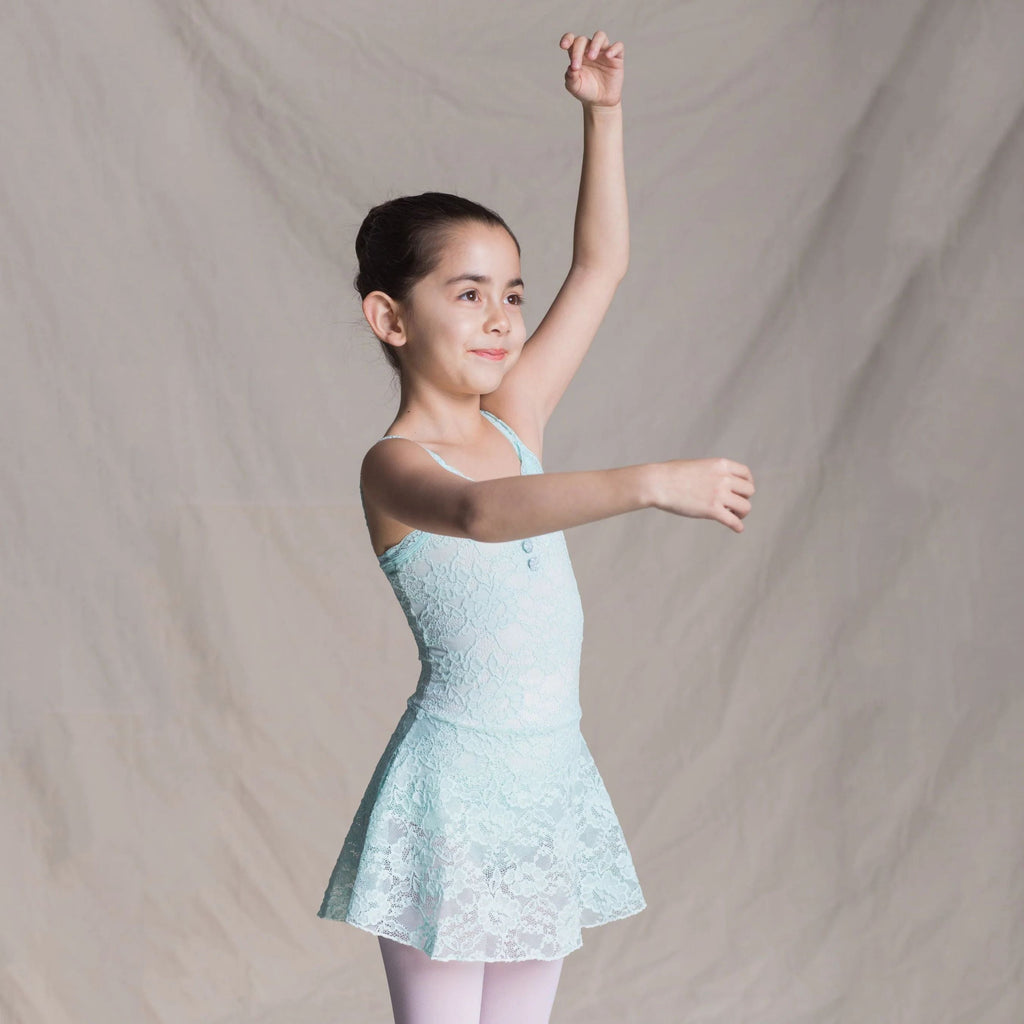 Girls Light Blue Lace Ballet Onesies(C1513/Blue)
