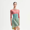 Women Sage & Yellow "SOGNO" Reversible Ballet Skirt(CA26026-2/G16+G49+L16)