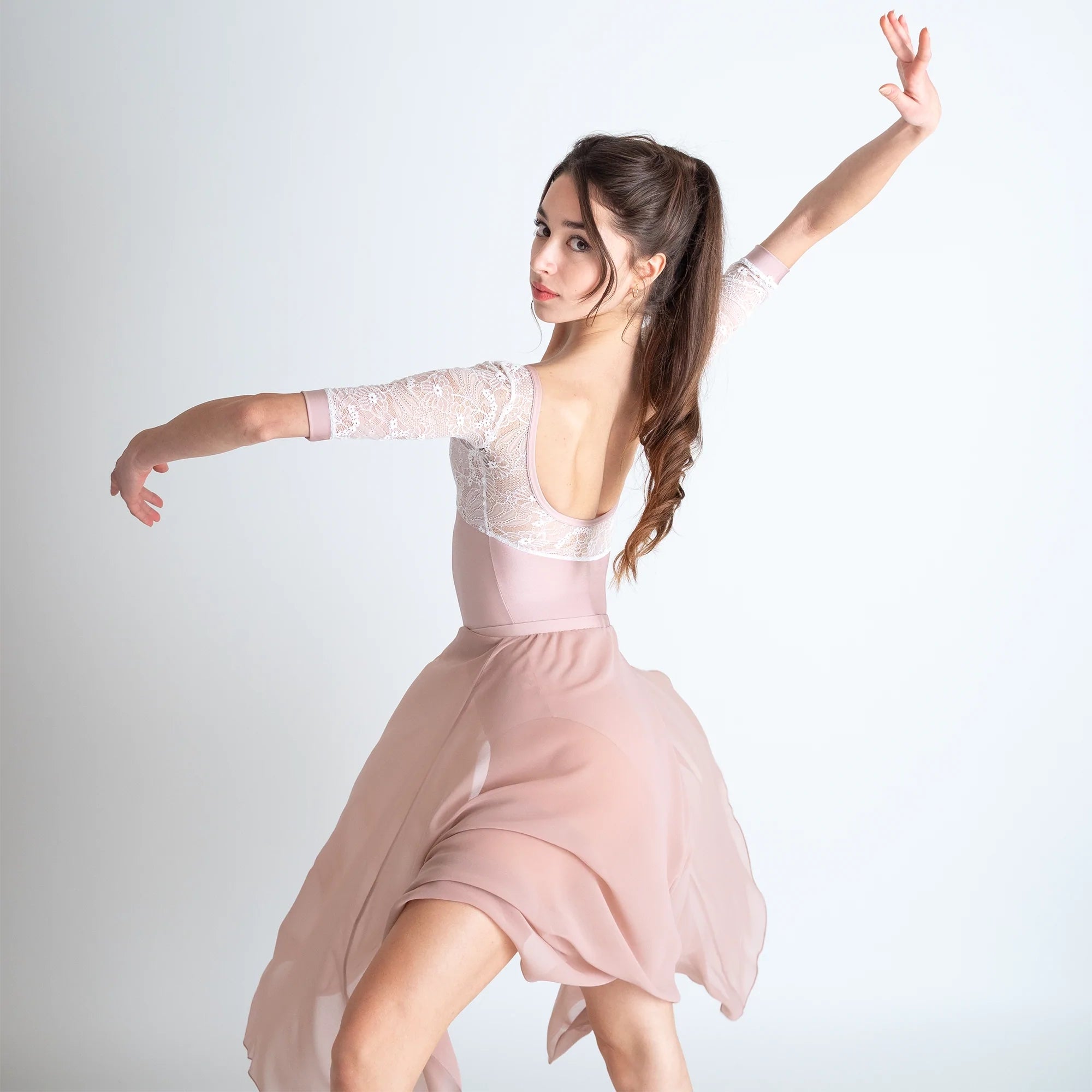Girls Pink Lace Ballet Onesies