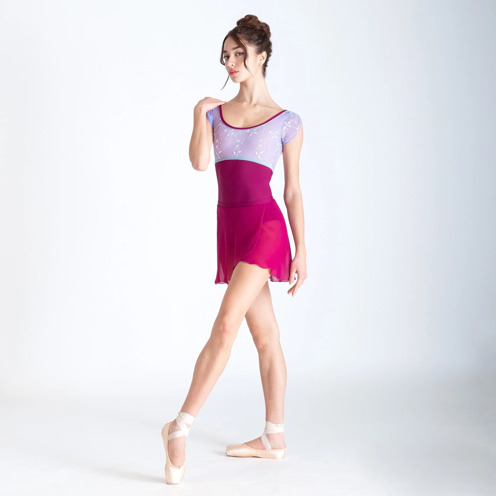 Girls Fuchsia Embroidered Ballet Onesies