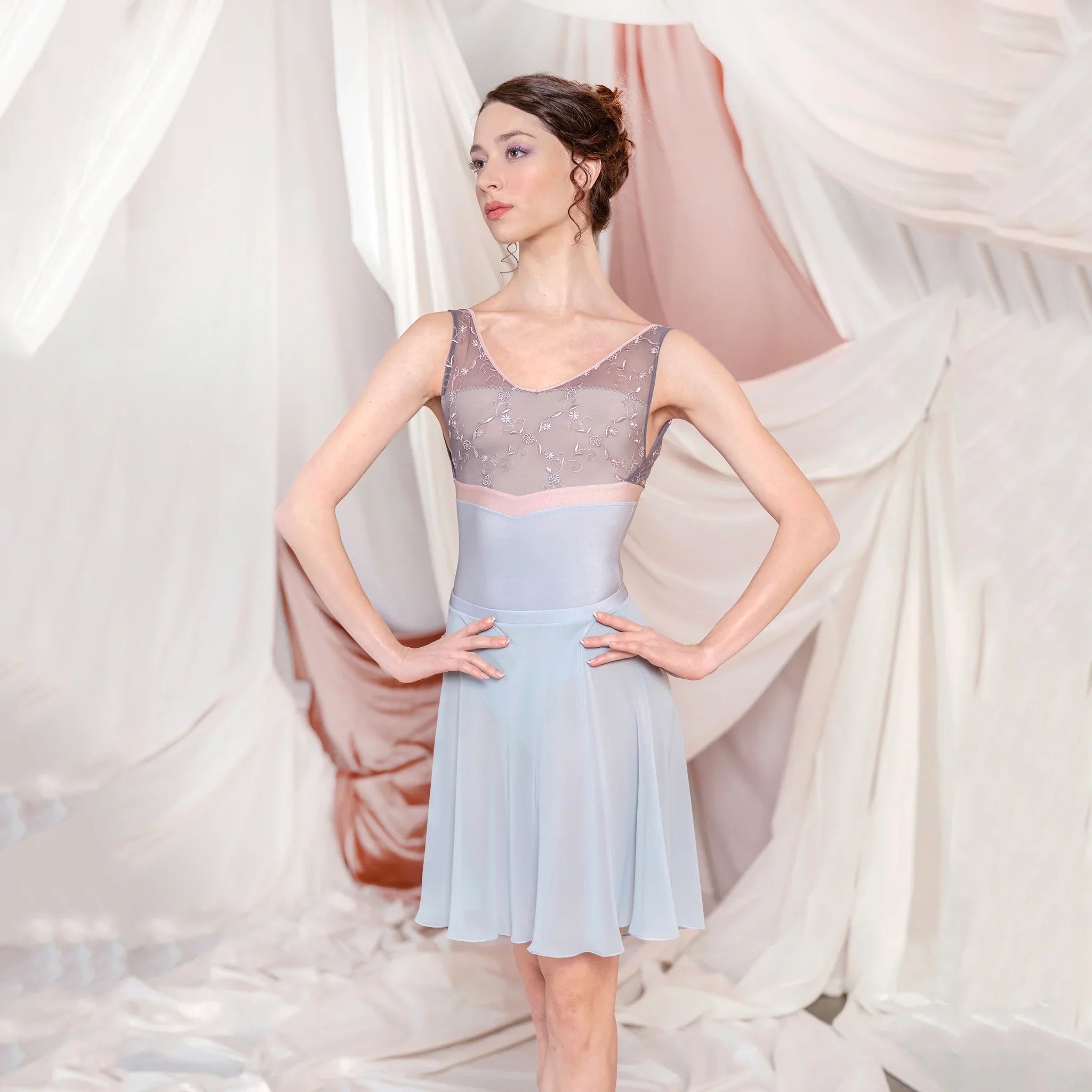 Women Silver "MAIA" Ballet Onesies(CD26114-1/L76+L77+TRD55+L09+TP36+L09)