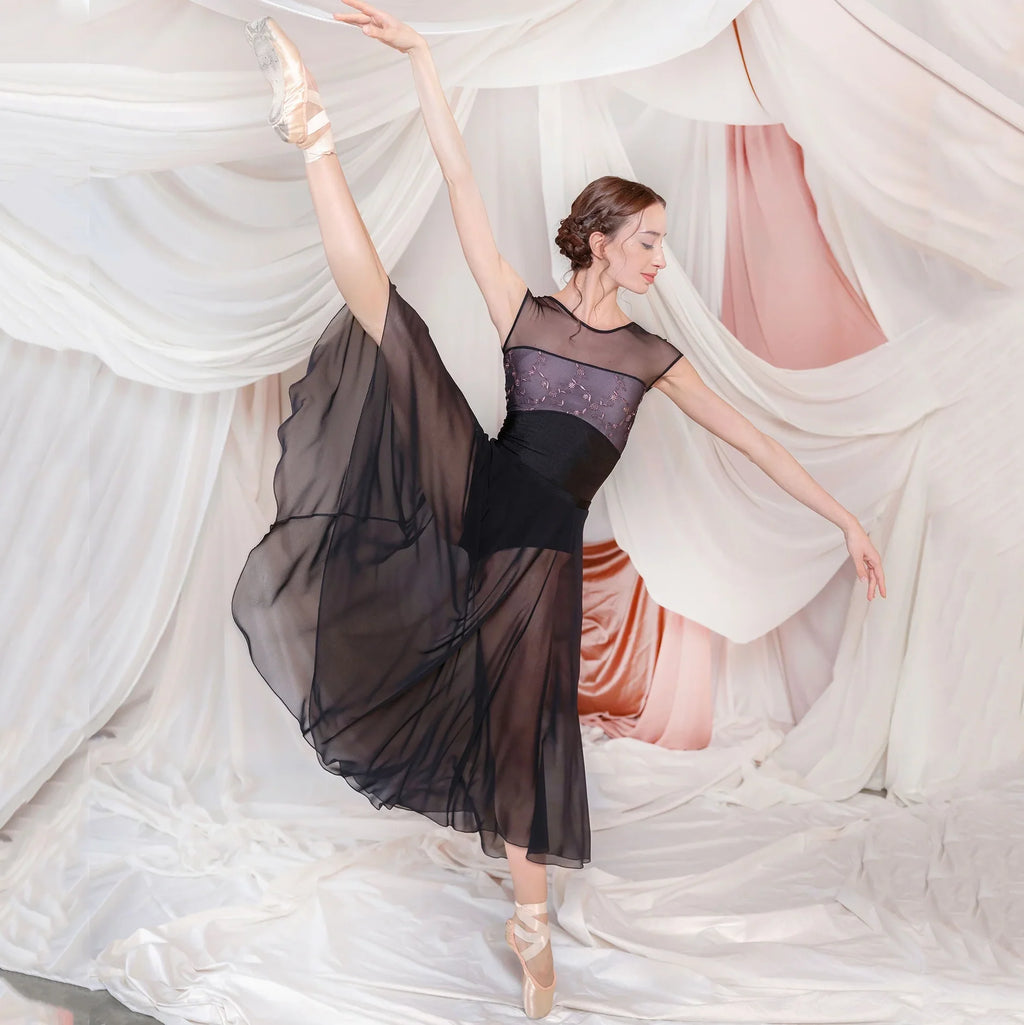 Women Black "CONCORDIA" Ballet Onesies(CD26118-4/L13S+L74+TRD64+TP11)