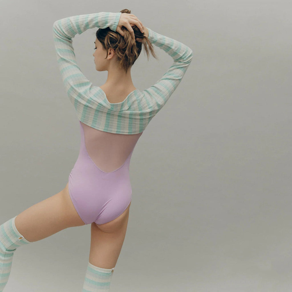 Girls Blue Stripes Ballet Shoulder Warmer