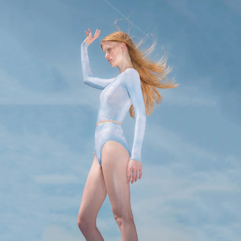 Women Sky Blue "CLOUDY" Long Sleeves Ballet Onesies(181LE20VL/sky blue)