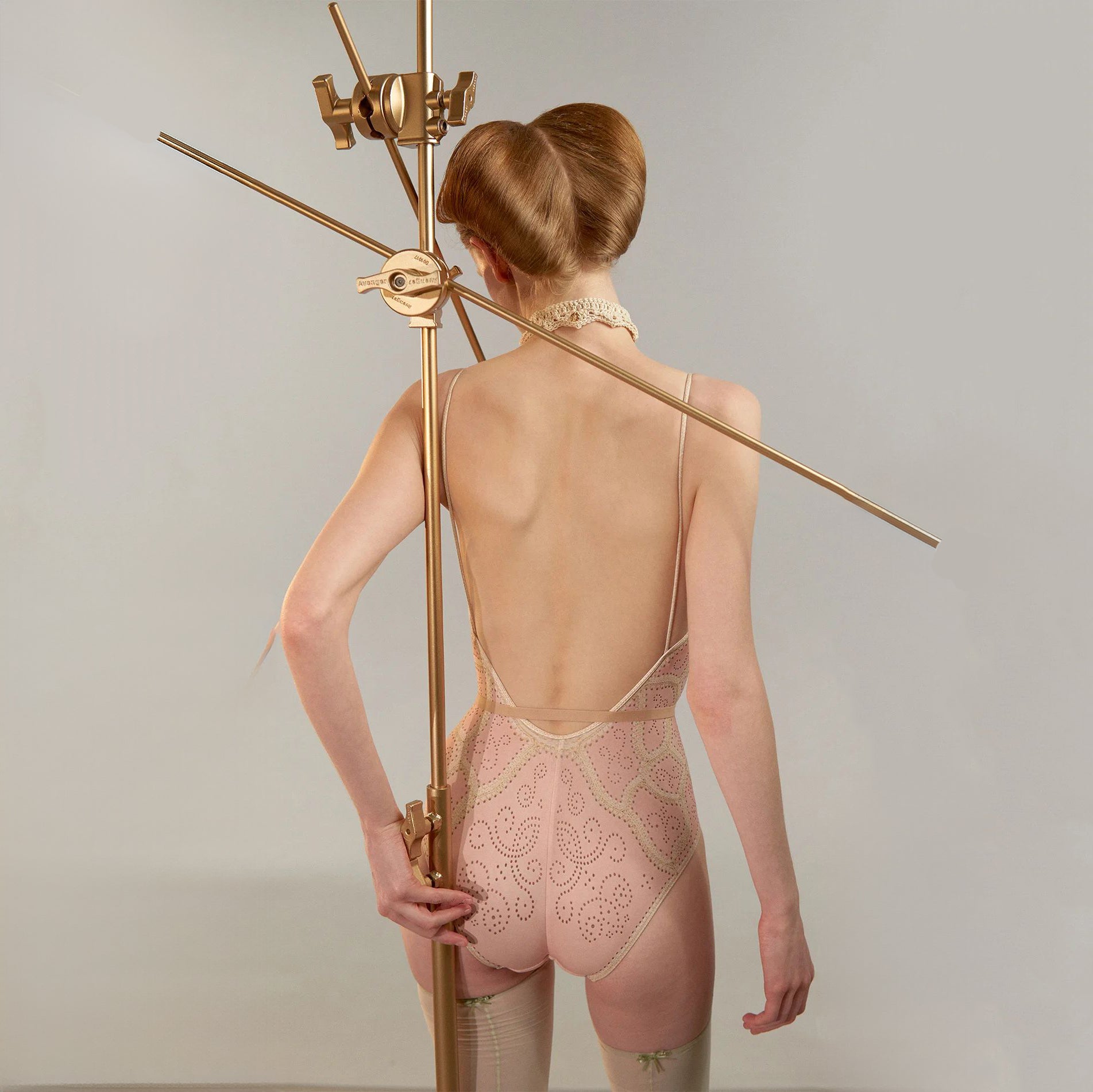 Women Light Pink"PUNCHED LEATHER"Ballet Onesies(251LE05VL/baby blush)